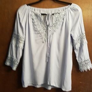 Pale blue boho top